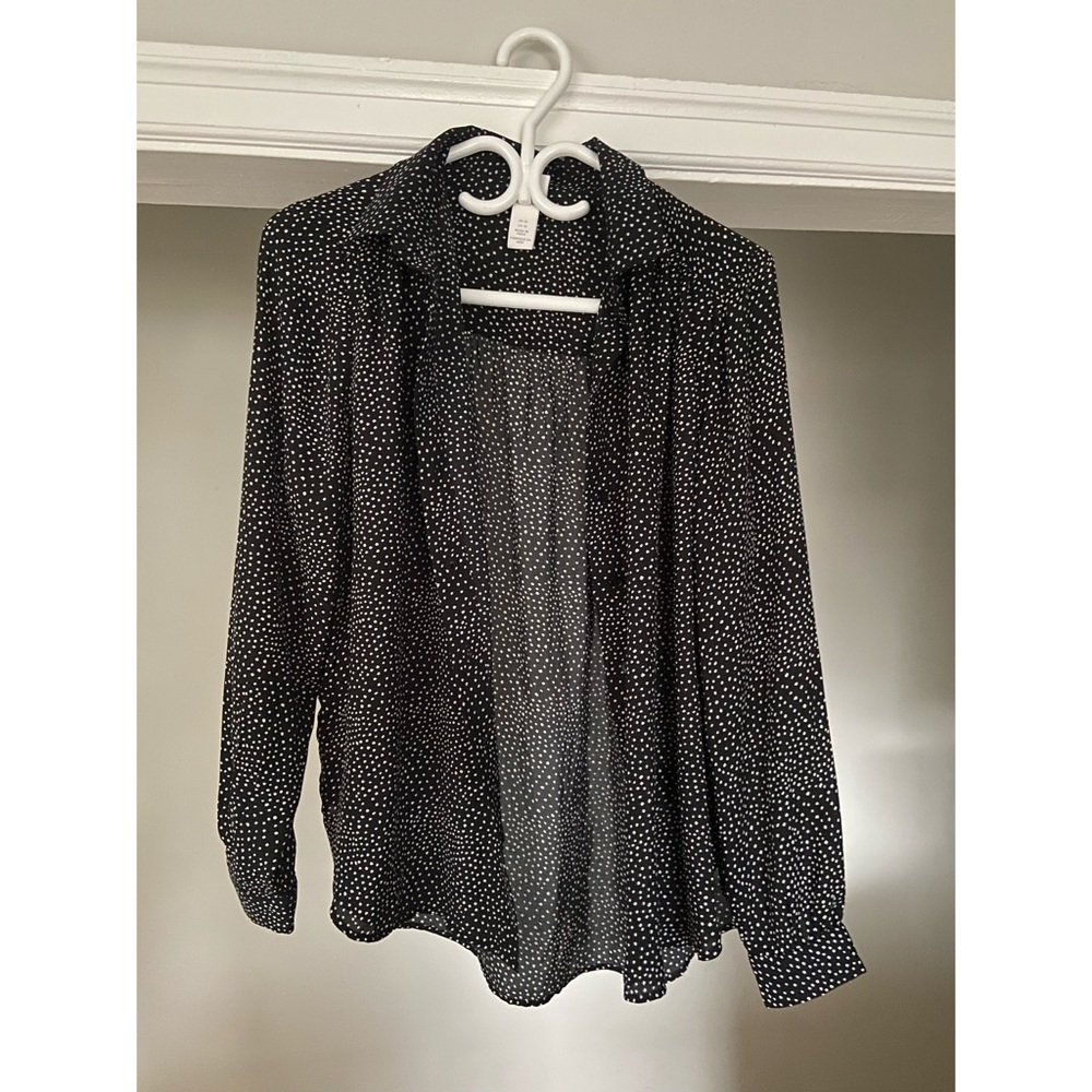 H&M Sheer Polka Dot Blouse